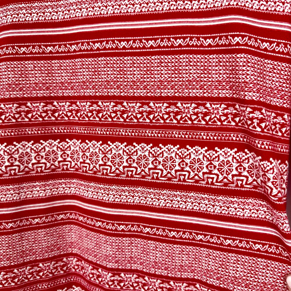 The TALBOTS Tee Small Red Cozy Soft Holiday Christmas Blouse Shirt Top Winter - Picture 6 of 8